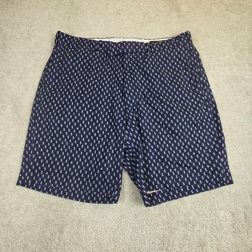 Ralph Lauren RLX Golf Shorts Mens 38 Navy Pineapple Print Stretch Classic Fit‎